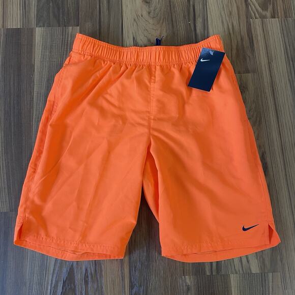 NWT Nike Men's Small Standard Solid Lap 9" Volley Short Swim Trunk - Orange - Picture 1 of 7